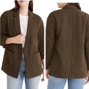NWT Madewell Crinkled Linen Blend Blazer